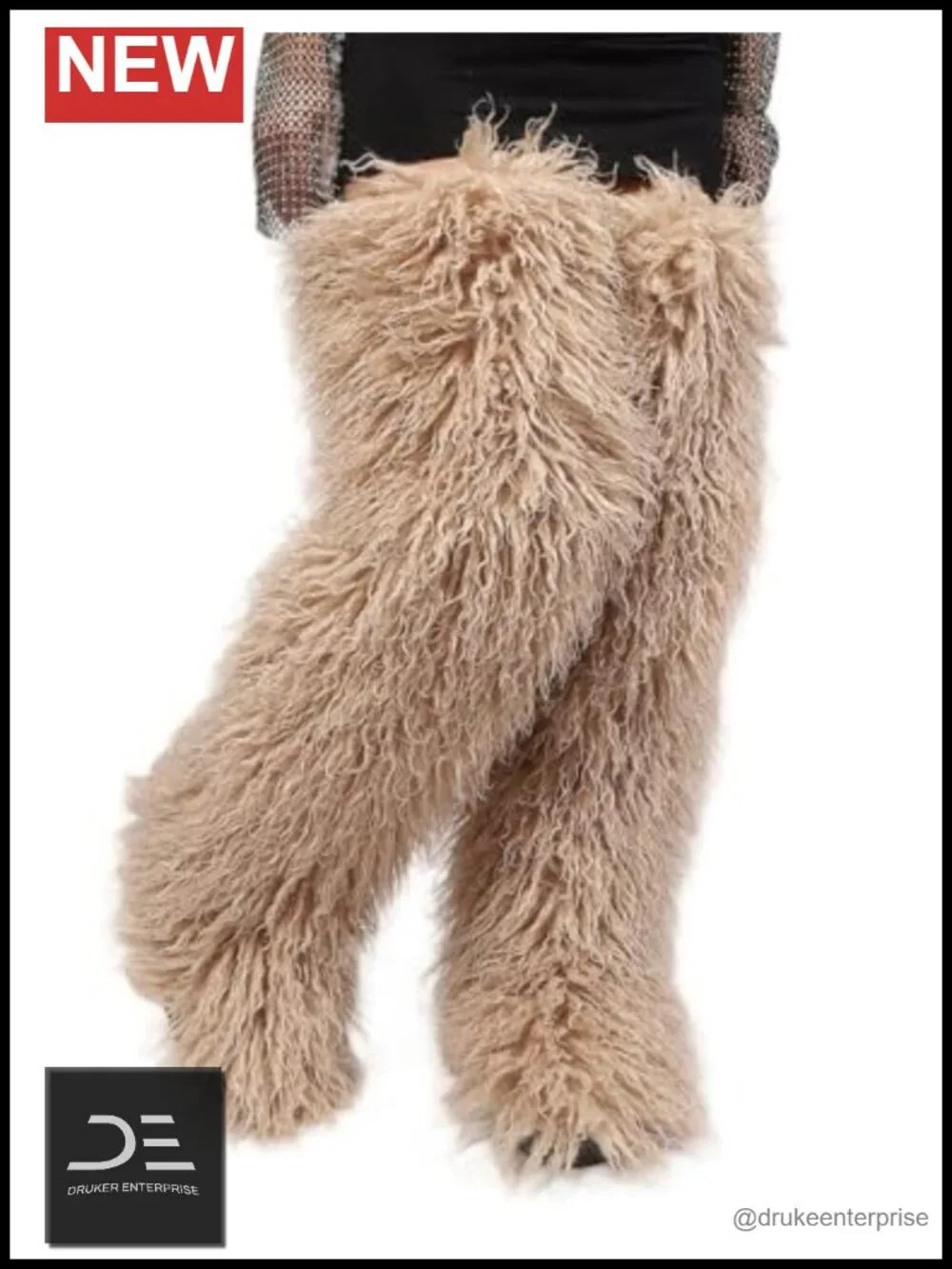 Faux Fur Thigh High Over The Knee Snow Boots Winter Tall 28in